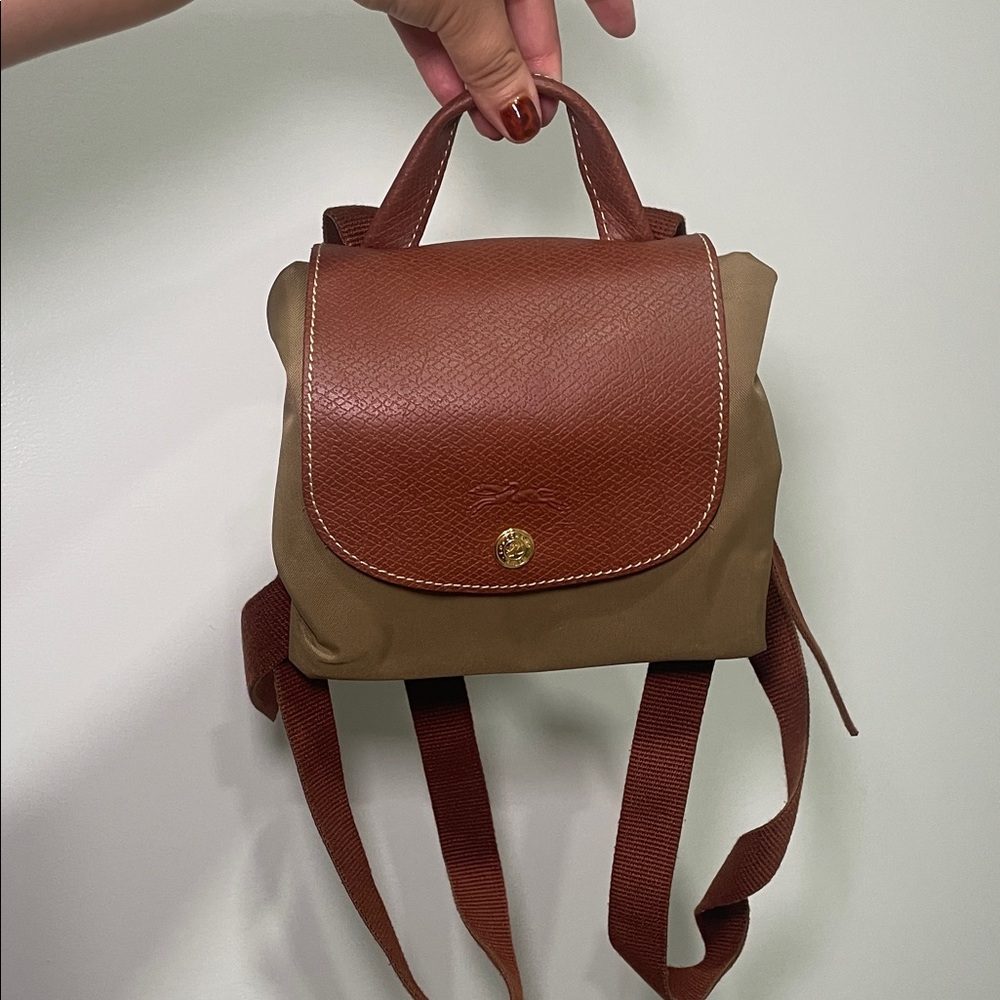 Longchamp Brown and Tan Backpack